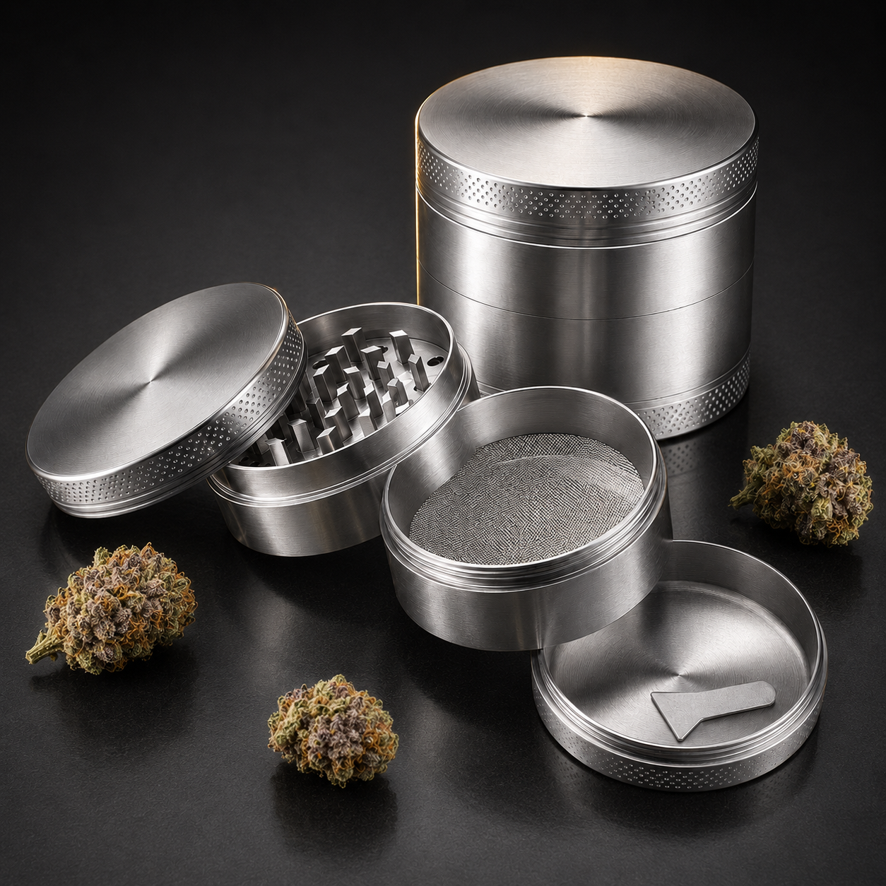 Zinc- Silver Herb Grinders 1 Zinc- Silver Herb Grinders